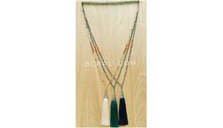 exclusive silver king cup tassels beads necklaces bali